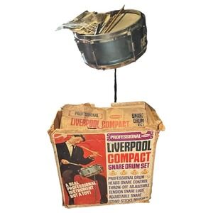 1966 Remco Liverpool Processional Compact Snare Drum Set Ringo Starr Beatles HTF